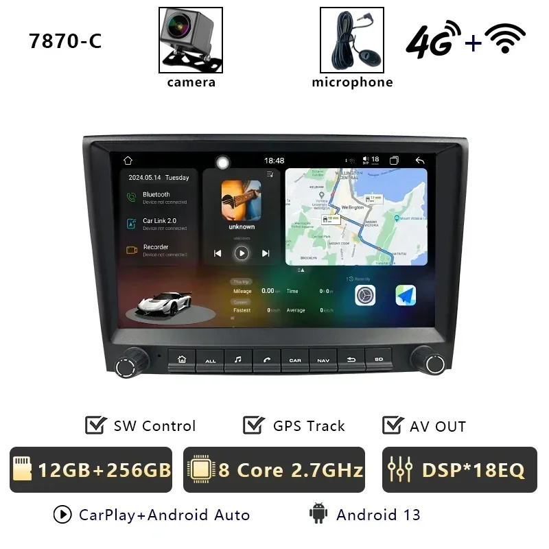 CHSTEK Carplay Android 13 Voor Porsche 911 987 997 Cayman Boxster Autoradio Speler Multimedia GPS WIFI 4G RDS Bluetooth Autoradio - afbeelding 1
