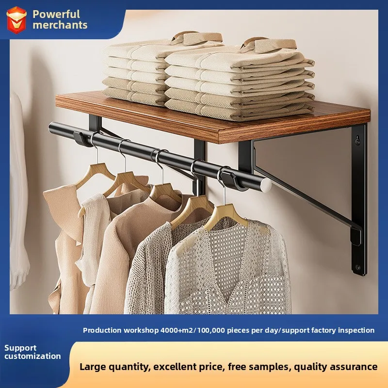 Wall Mounted Carbon Steel Shelf Bracket Wooden Board Adjustable Cm Rod Screw-Fixed Storage Kitchen Bathroom Bedroom Display