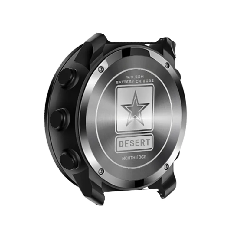 North Edge-relojes deportivos para hombre, cronógrafo Digital LED, resistente al agua 50M, brújula militar, barómetro de altitud