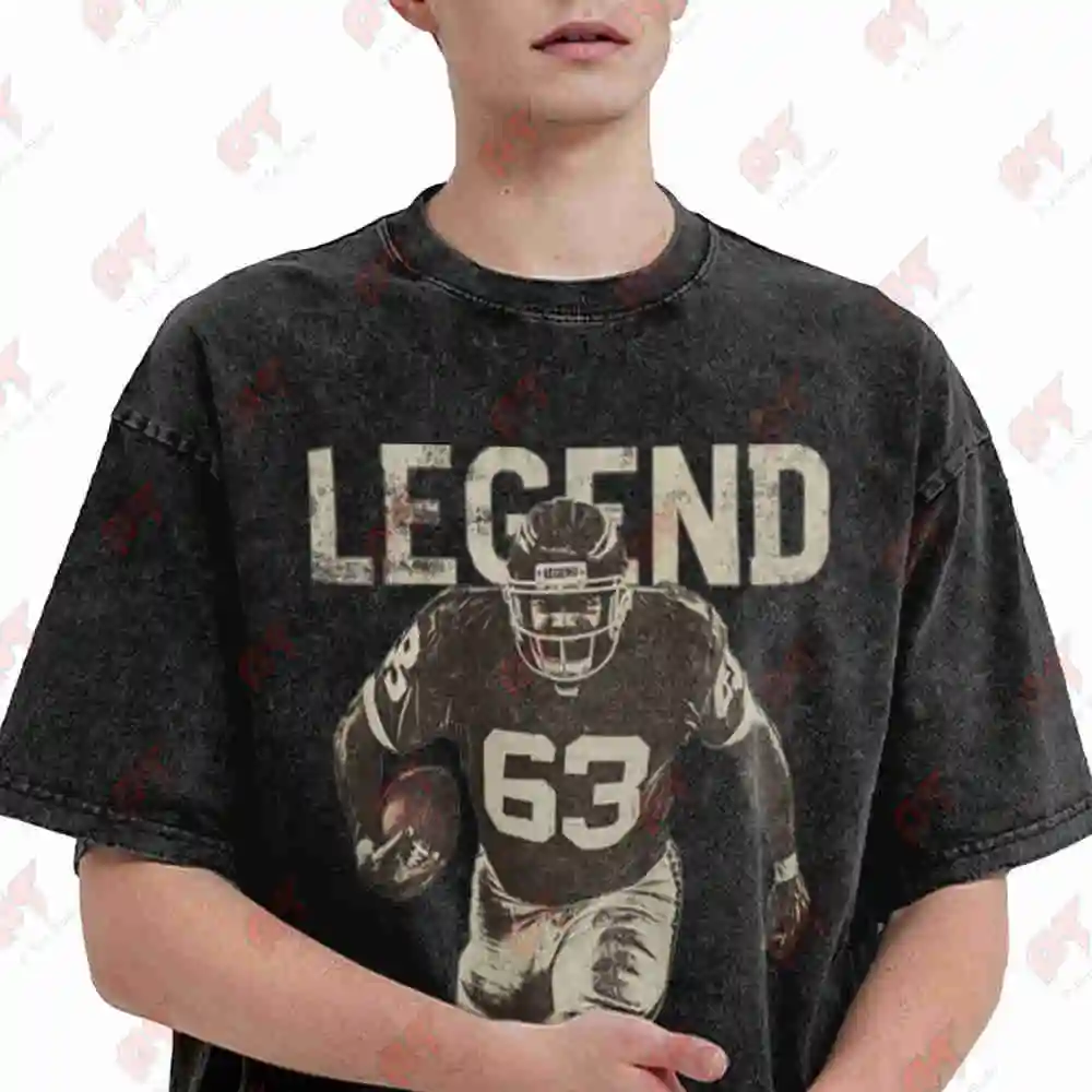 Mosquito 63 American Football Bulldozer Vintage Washed Tee Pure Cotton T-Shirt