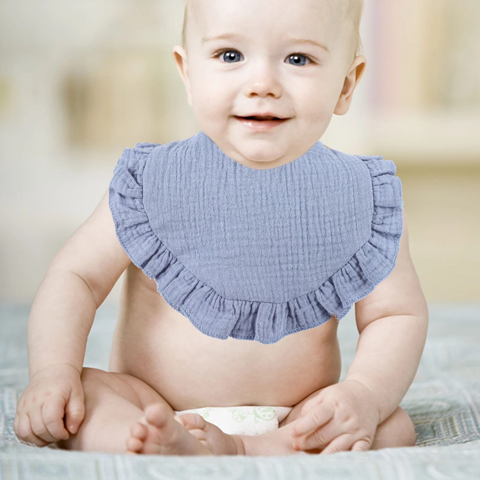 

4 pcs Baby Girl Bibs Cotton Drooling Bibs Waterproof Feeding Bib For Toddler Newborn Eating Lightweight Reusable Gift For Baby