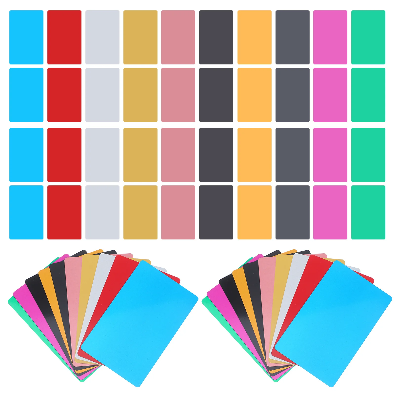 100 pcs Kartu Nama Aluminium Kosong untuk Ukiran, Cetak DIY, Kartu Nama Logam untuk Kustomisasi, Sudut Halus