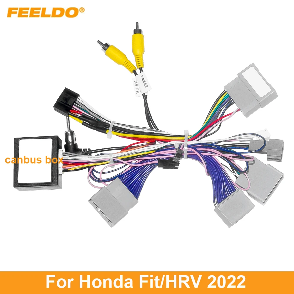 

FEELDO Car 16pin Power Cord Wiring Harness Adapter For Honda Fit/HRV 2022 (Southeast Asia) Installation Head Unit