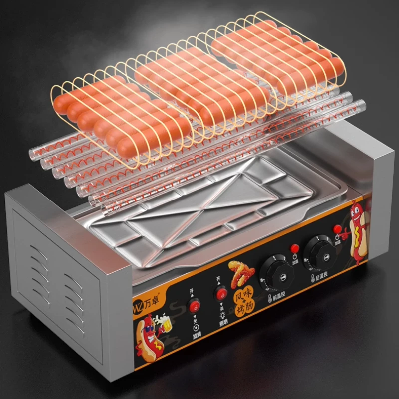 Máquina de grelhar salsicha comercial mercado noturno totalmente automático máquina de grelhar salsicha novo rolamento rotativo máquina de cachorro-quente tenda