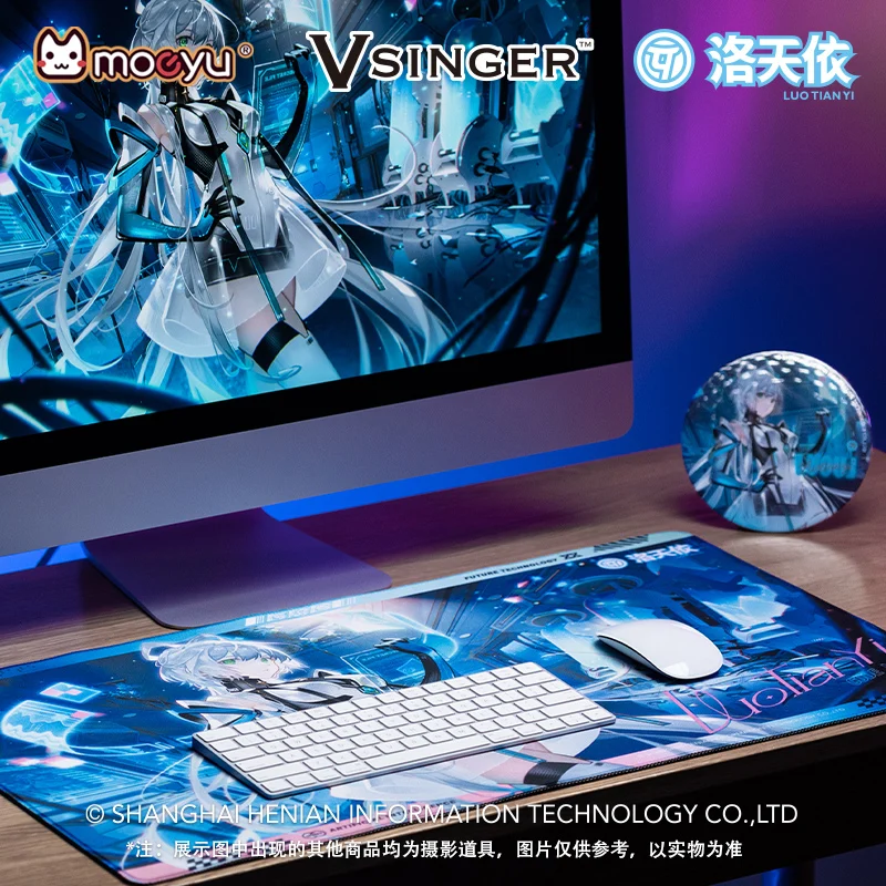 Moeyu V-Singer LUO TIAN YI Mouse Pad 70x40cm Mousepad Vocaloid Gamer Desk Mat Cartoon Anime CODE LUO Gaming Playmat Accessory