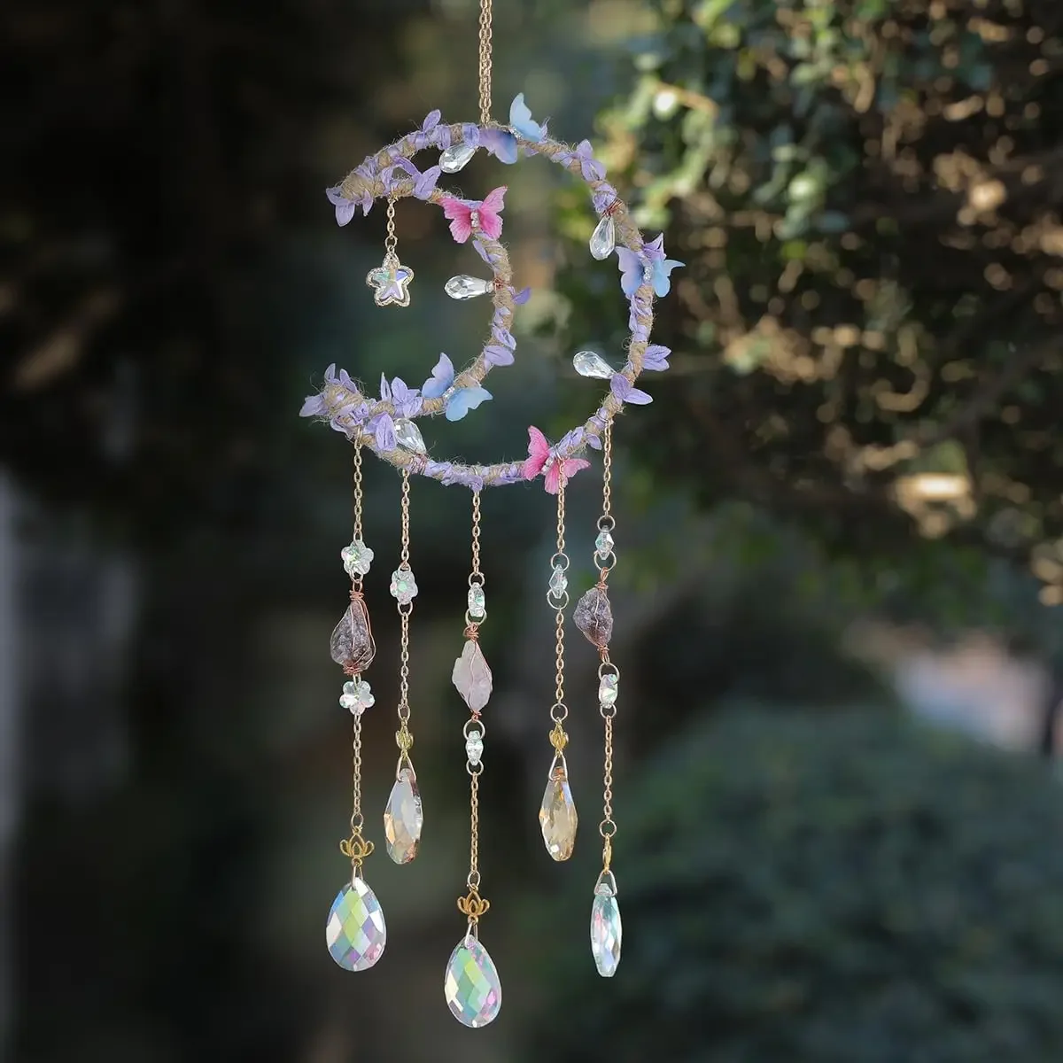 Immagine 4: Acchiappasole in Cristallo, Campanella a Vento, Acchiappasogni Luna per Ragazzi e Adolescenti, Decorazioni Boho per Camera da Letto e Casa, Regali di Compleanno e Natale