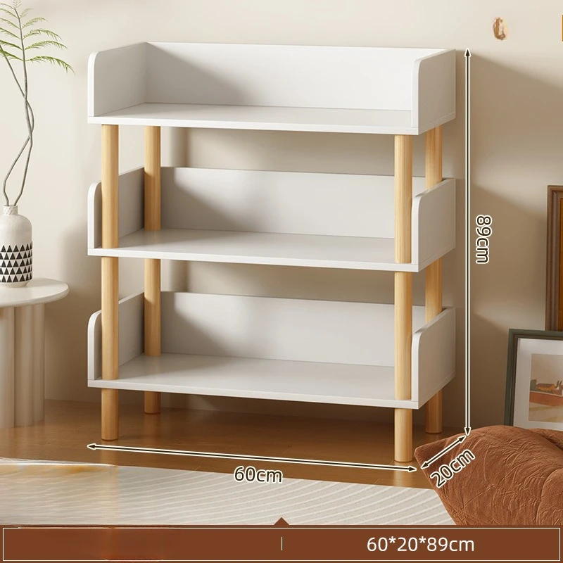 

Книжная полка от пола до потолка, простая многослойная полка, настенная полка для хранения ветра, ножки из цельного дерева, стеллаж для чтения, полка для игрушек