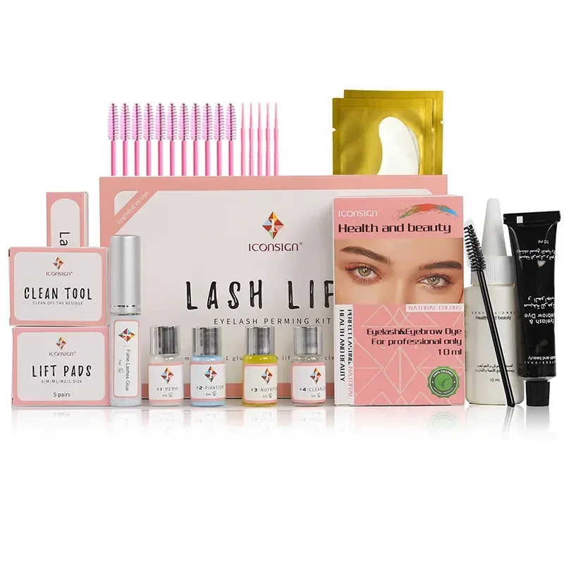 Icon sign verbesserte Lash Lift Kit und Lash Brow Dye Tint Kit zusammen Wimpern Lifting Brow Dye Tint Augen Make-up Tools Drops hipping