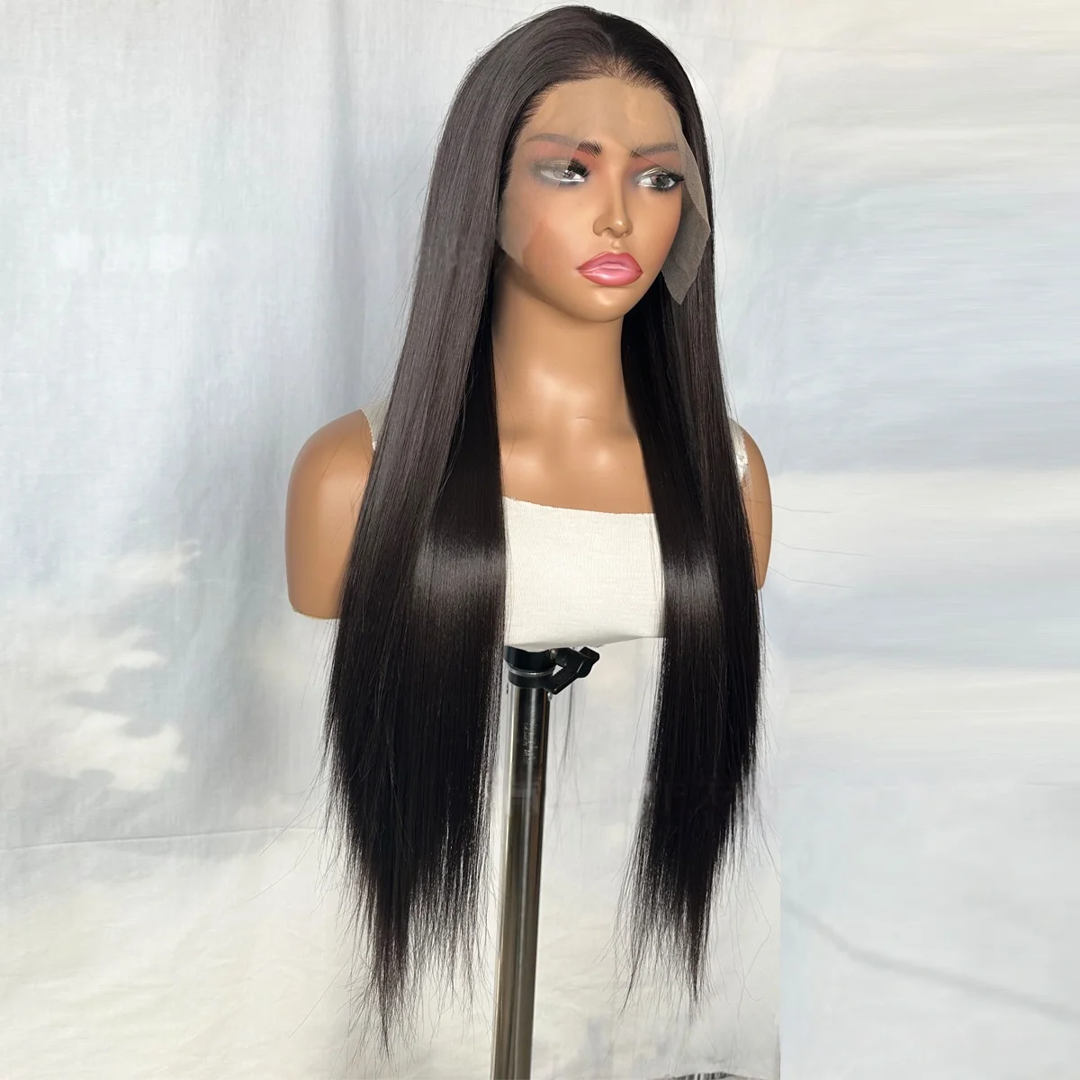 Braune schwarze Perücke für Frauen, 13 x 4 HD-Perücken, Spitze-Frontal, 66 cm langes Haar, synthetische Perücken, Cosplay, verschiedene Verwendung, gerade Spitzenperücken, Perücken