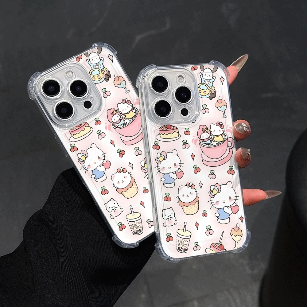 Hello Kitty Weiche Handyhülle für IPhone 15 Pro IPhone 16/15/14/13/12/11/x/xs/xs Max Mädchen Handyhüllen Hellokitty Anime Zubehör