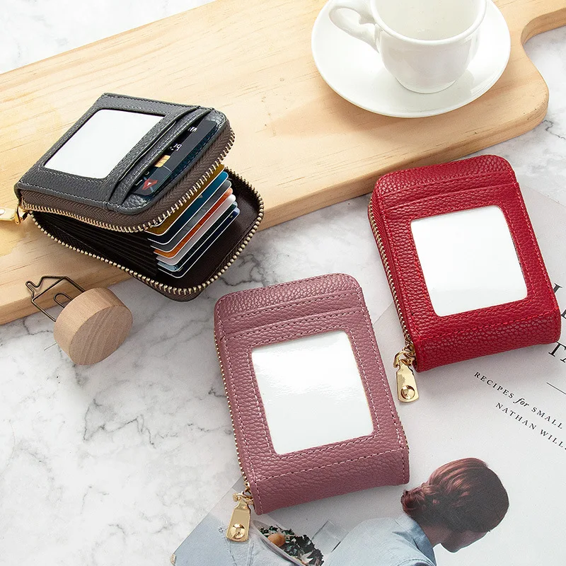 

New PU Leather Card Case Women's ID Bag Female Credit Card Holder Anti-degaussing Mini Wallet for Women 13Bank Cards Slots Purse