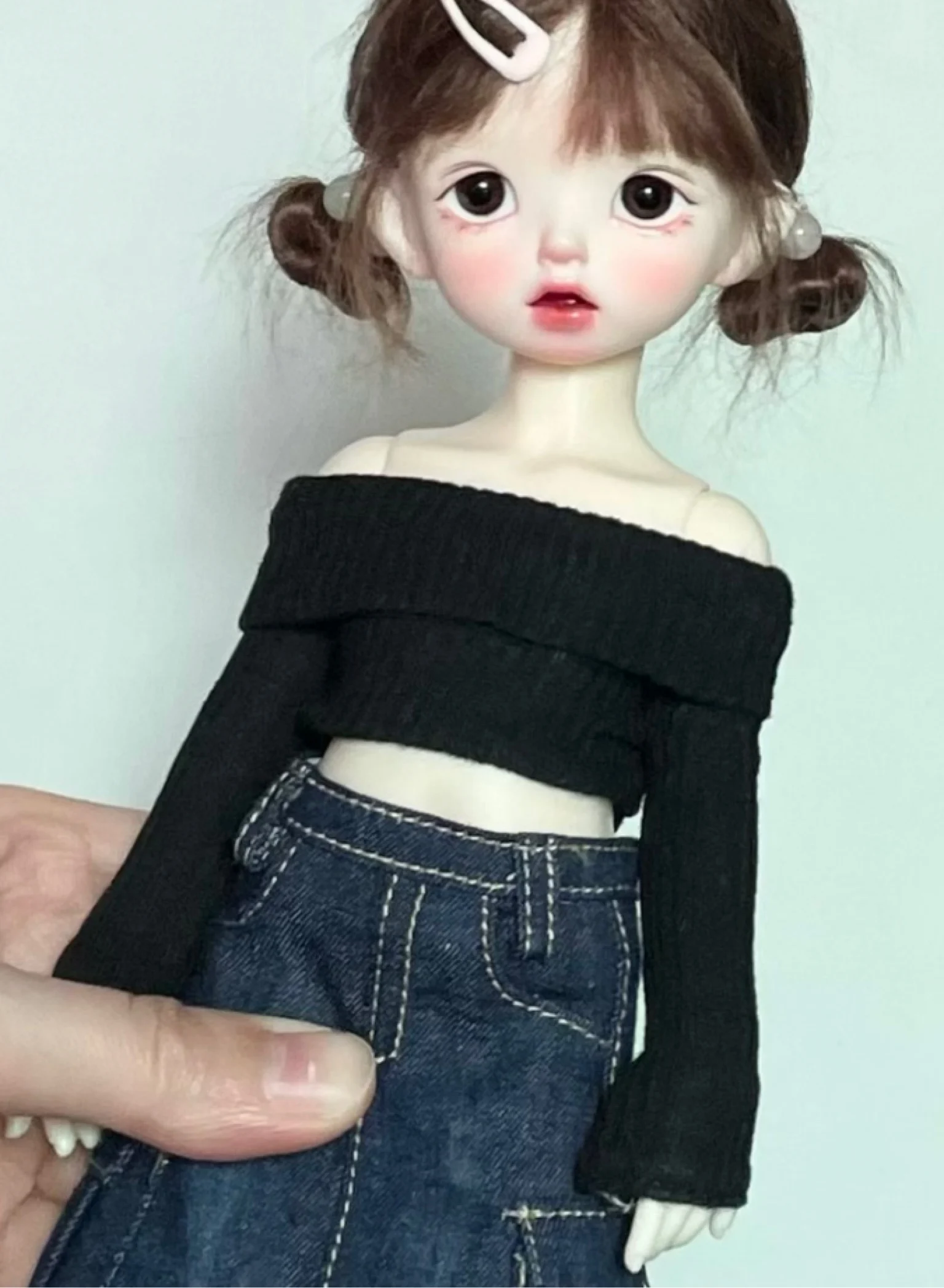 

Custom Straight-Shoulder Crop Top Shirt Blyth 1/6 1/4 Minifee MSD 1/3 Smart Doll SD16 DD For BJD Doll Clothes CWB353