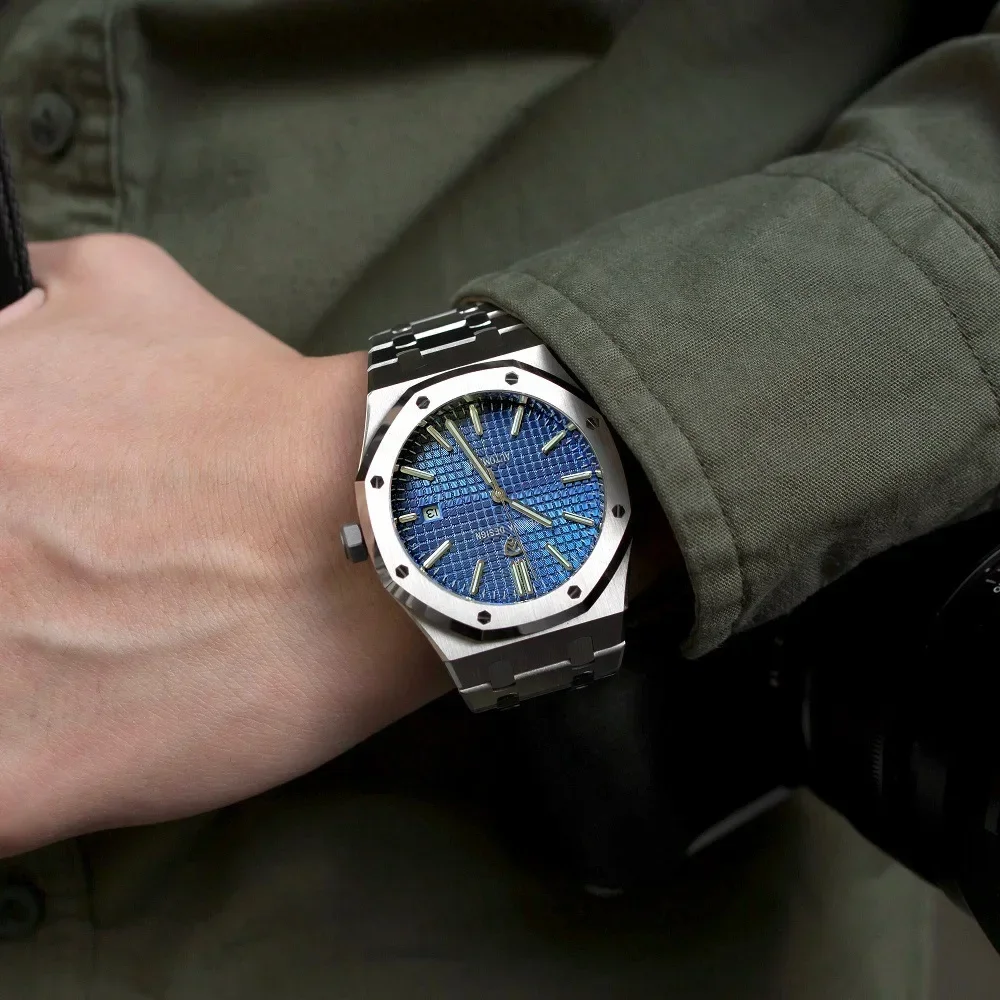 

Роскошные брендовые японские кварцевые часы Able, мужские военные часы из нержавеющей стали, повседневные модные деловые часы, мужские наручные часы