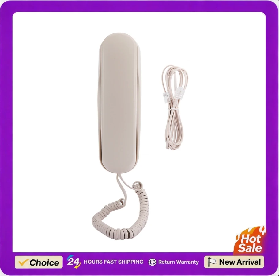 TC990 Table Mountable Wall Hanging Dual Purpose Telephone ABS Beige Telephone for Hotel Guest Room Family Elevator Bathroom