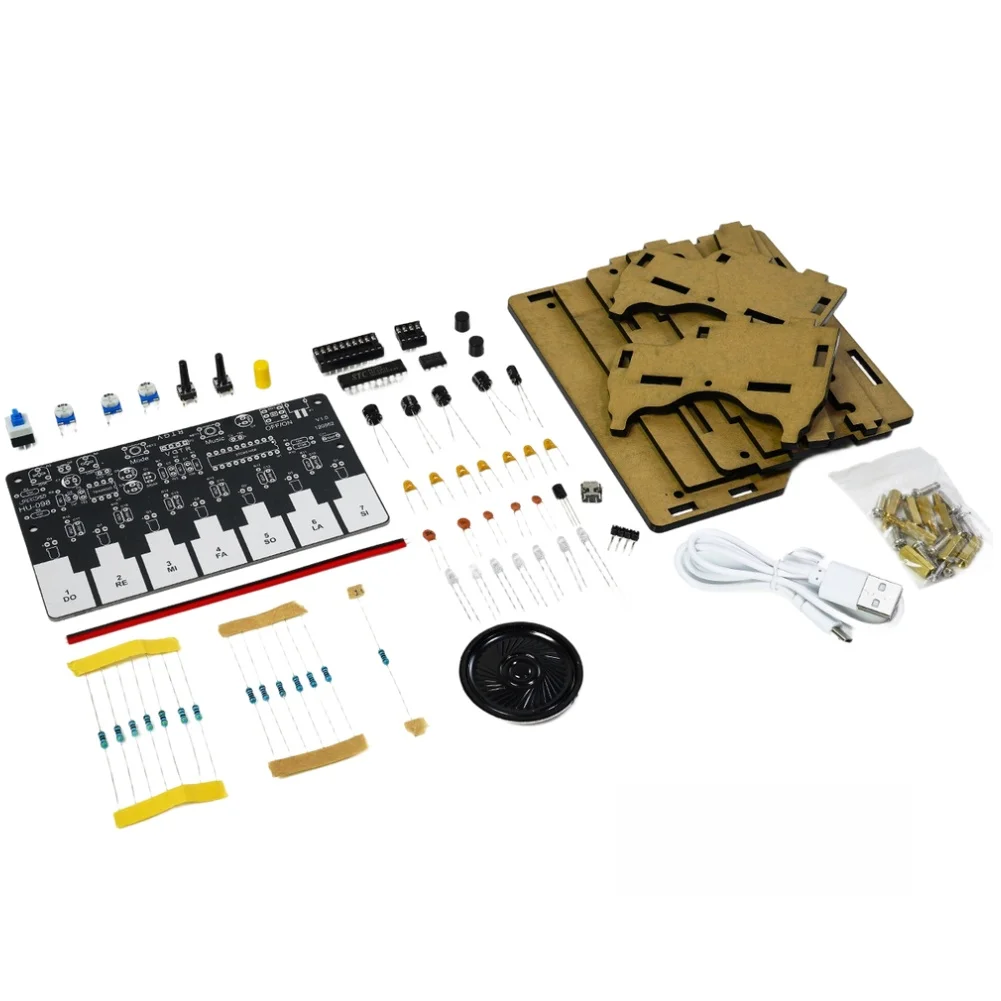 DIY Electronic Kit 12 Sound Effects Graphical Programming Soldering Practice Tool With Touch Keys LED Rhythm Lights For Acrylic