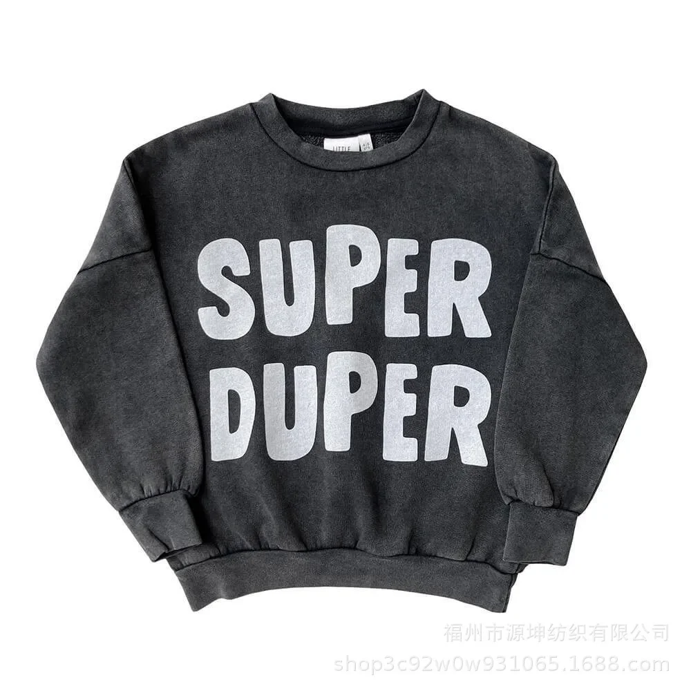 Kids Sweatshirt 24 Autumn New LMH Boys Alphabet Sweatshirt INS Style Kids Long Sleeve Sweatshirt Kids Long Sleeve【In Stock】