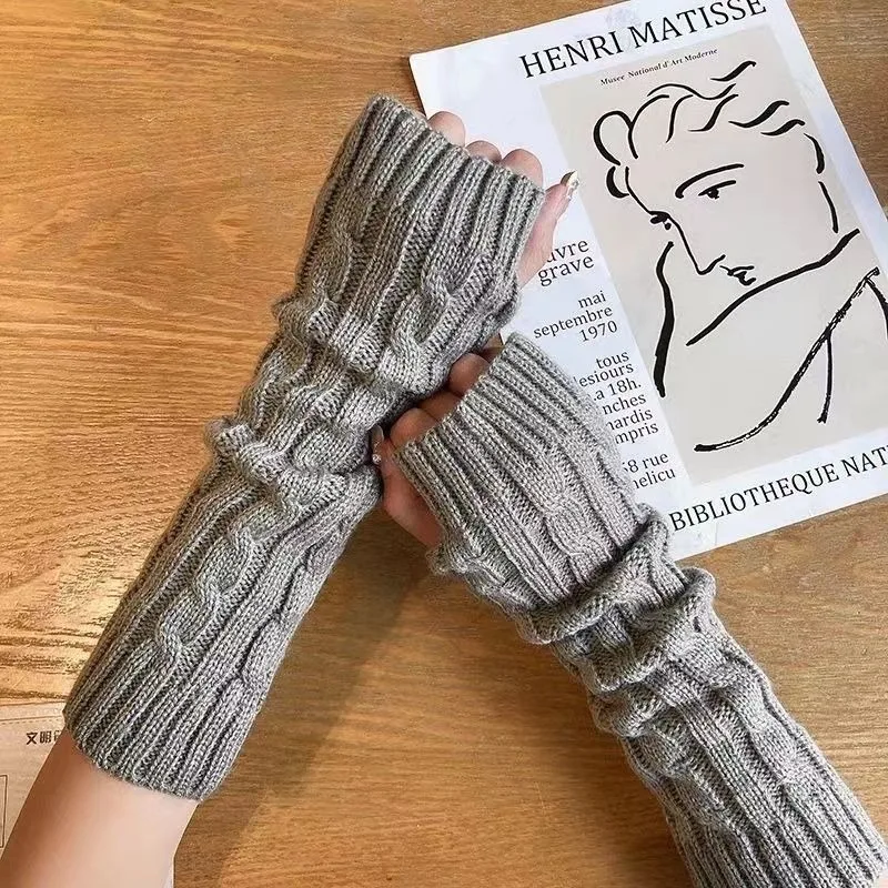 أكمام شتوية دافئة بأكمام طويلة، تصميم نصف إصبع، شاشة تعمل باللمس، إكسسوارات الملابس المزخرفة