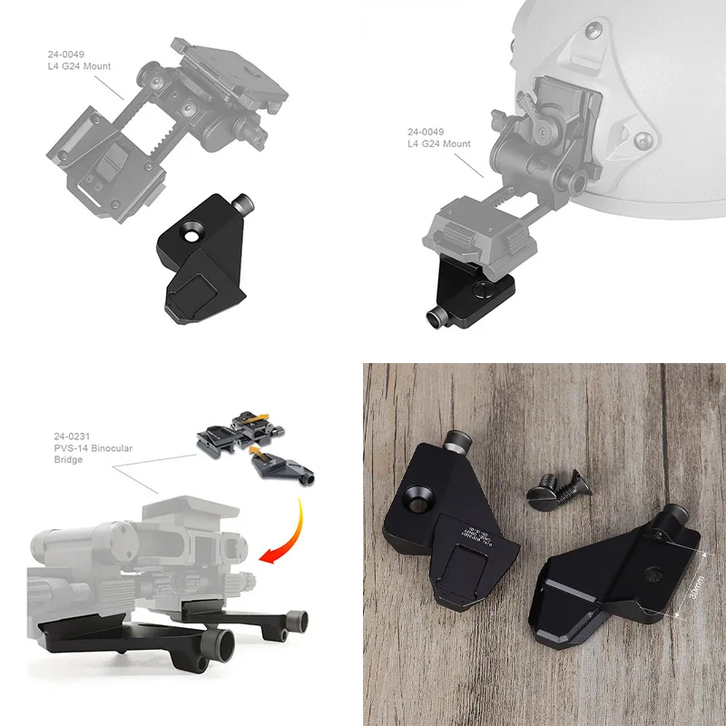 Outdoor equipment, tactical helmet night vision device metal fixing fittings, PVS-14 bridge/arm assembly, dovetail interface