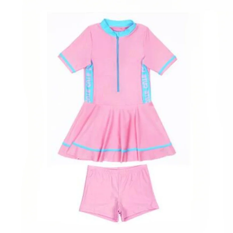 2024 New Girls Swimsuit One-piece Swimwear UPF50+ Print Baby Long Sleeve Kids Toddler Infant Beach Bathing Suits Children