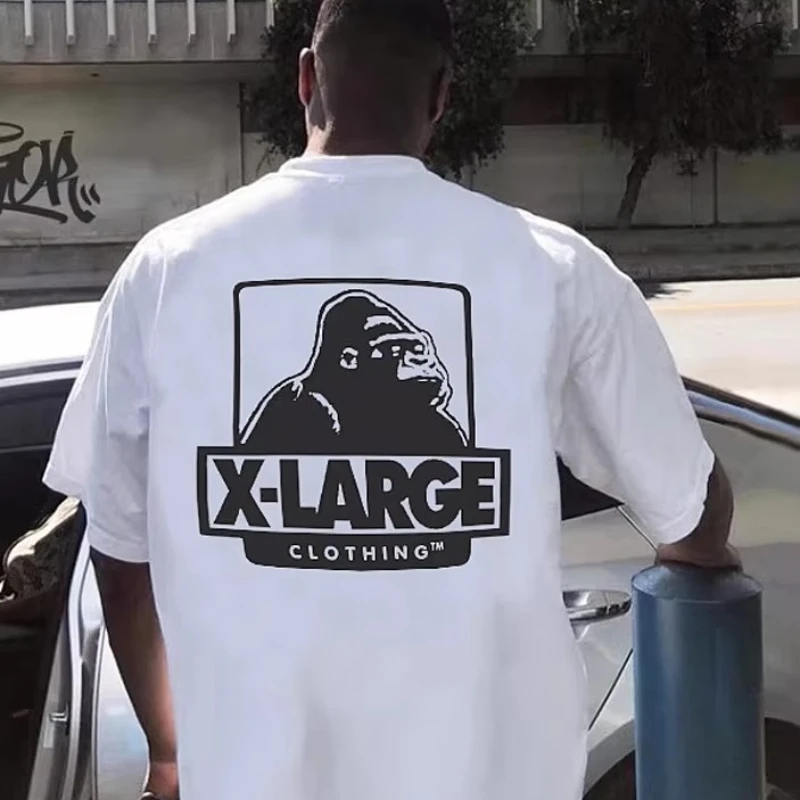 

Motorcycle 2025 Printed Crew Neck Cotton Short Sleeve Men's and Women's T-Shirt Heavy Duty American High Street Hip Hop Gorilla