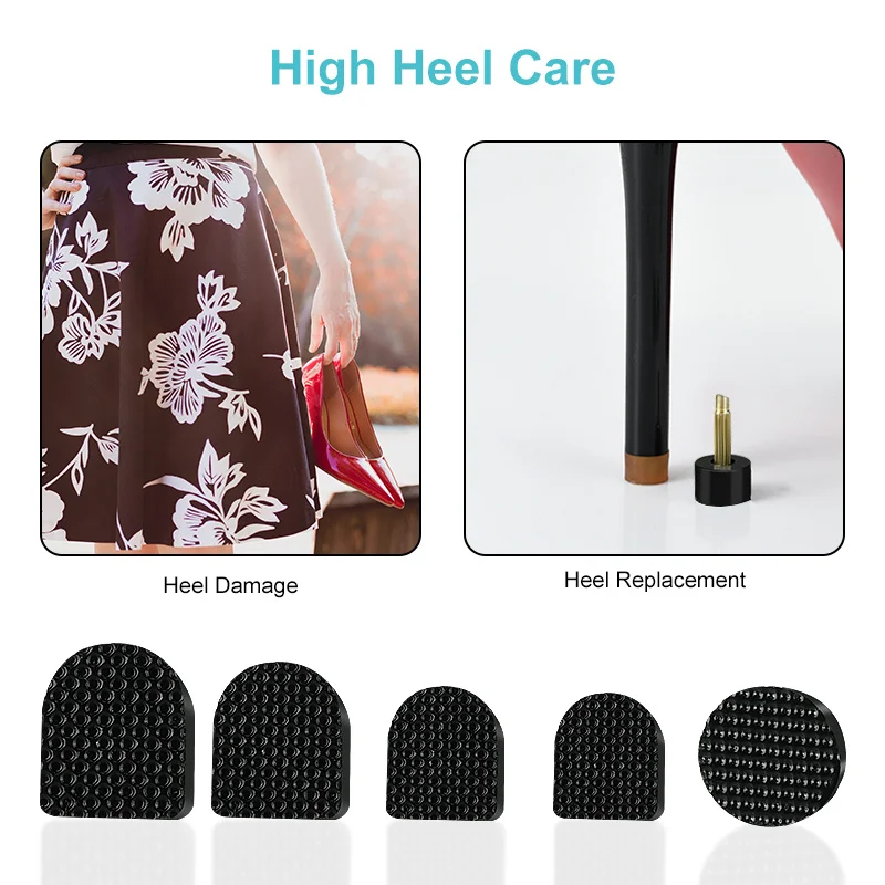 30 Pair High Heel Repair Tips Pins for Women Shoes High Heel Tips Taps Dowel Lifts Replacement Heel Stoppers Shoe Care Protector