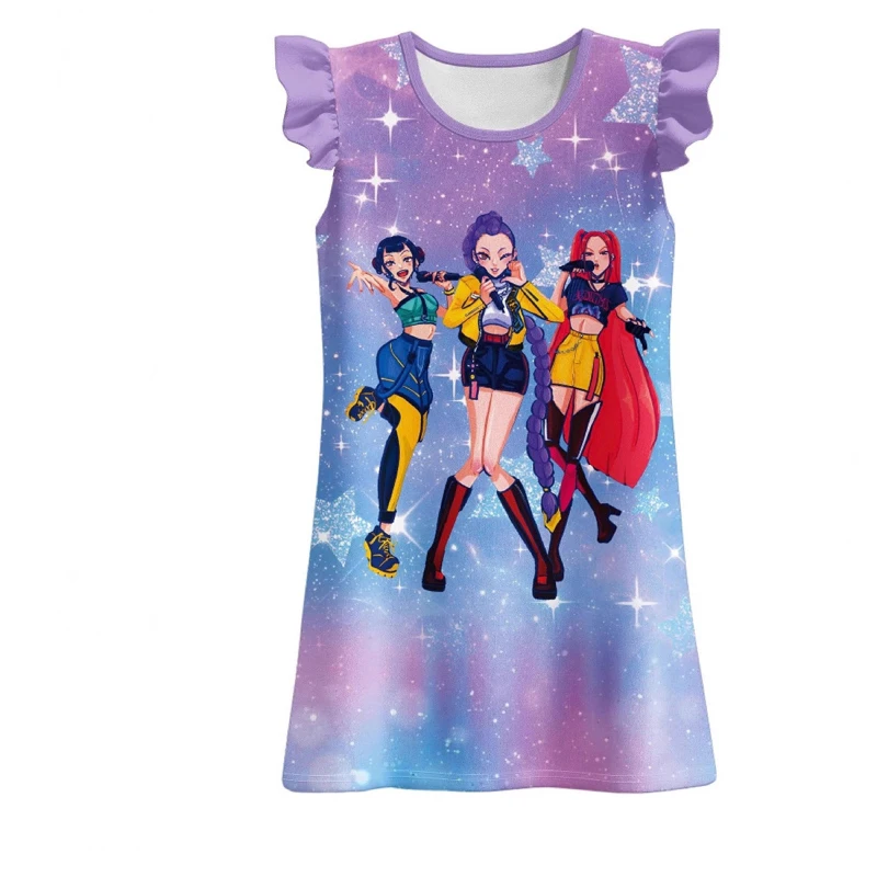 Kpop الساحرة هنتر مجموعة رومي ميرا زوي تأثيري حلي الفتيات فستان ثوب النوم شيطان هنتر أنثى المعبود مجموعة أزياء مسرحية #5