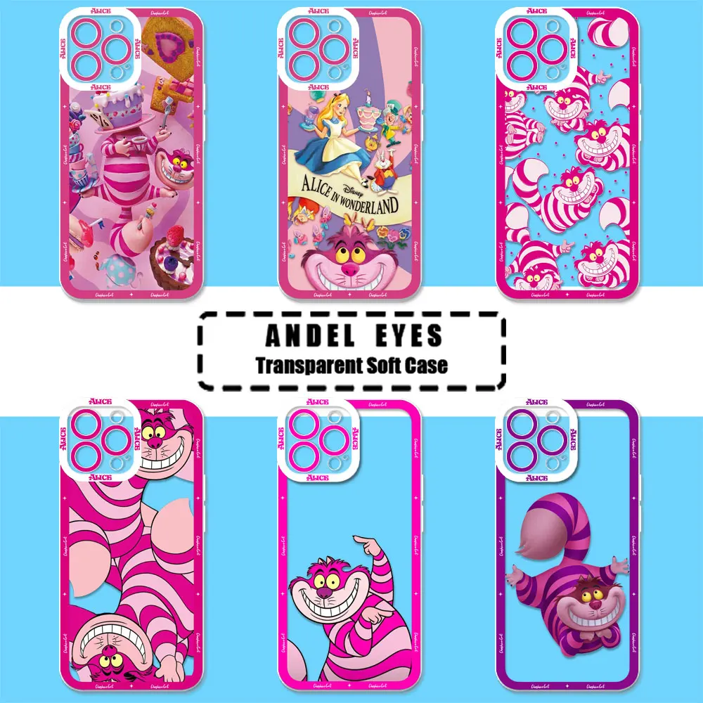 

Cheshire Cat Alice in Wonderland Phone Case For Redmi Note 13 13R 12 12S ProPlus 11 11S 10 10S 9 9T 8 Pro Max Transparent Cover