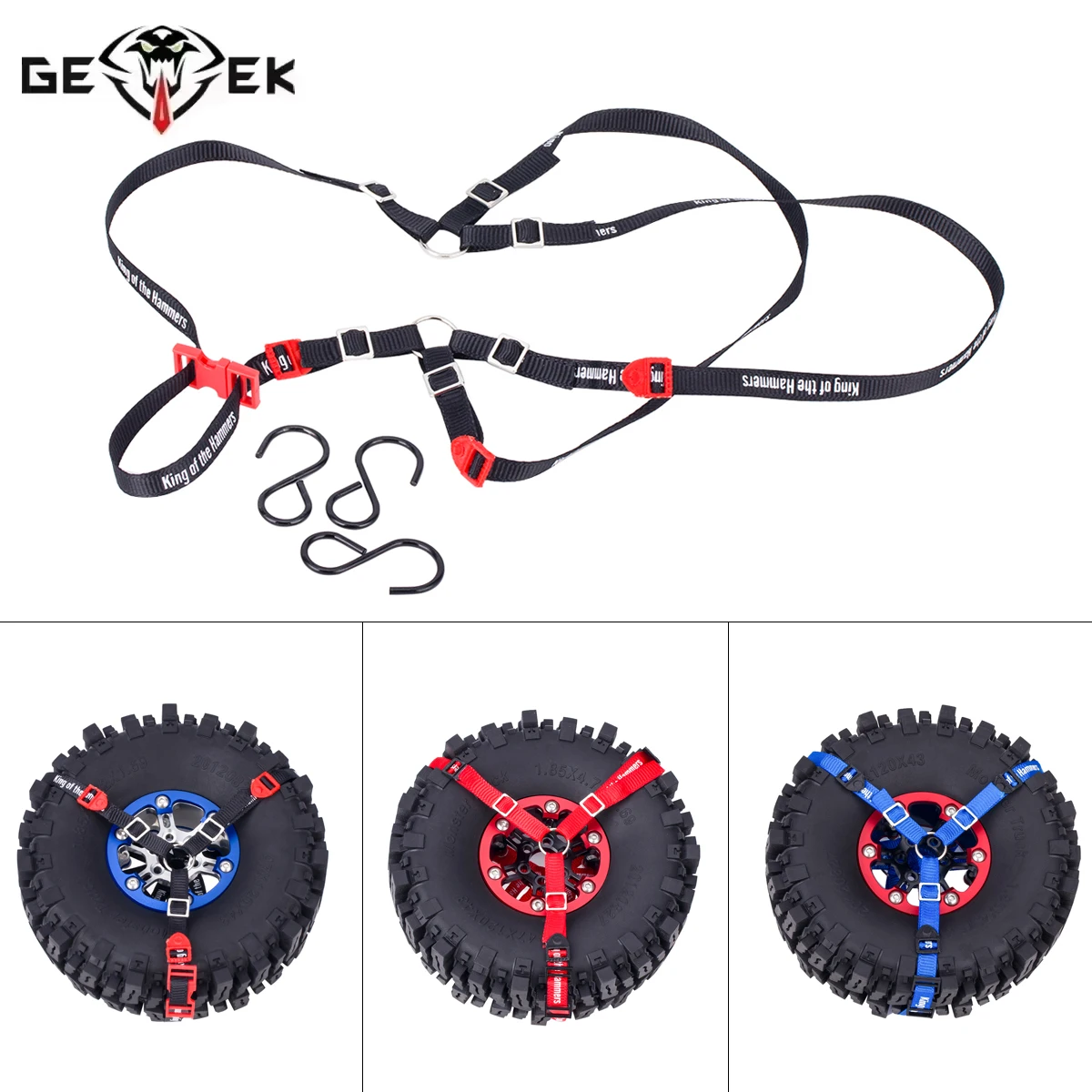 1/10 Scale Spare Tire Fixing Strap Rope Wheel Anti-Slip Belt for Crawler Car TRX-4 90048 90046 Axial SCX10 RR10