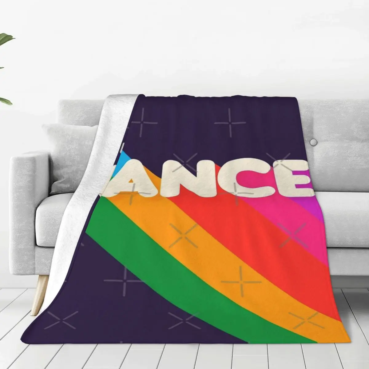 Rainbow Dance Typography Four Seasons Universal Blanket Air-Conditioned Room Can Be Covered Halloween Gifts