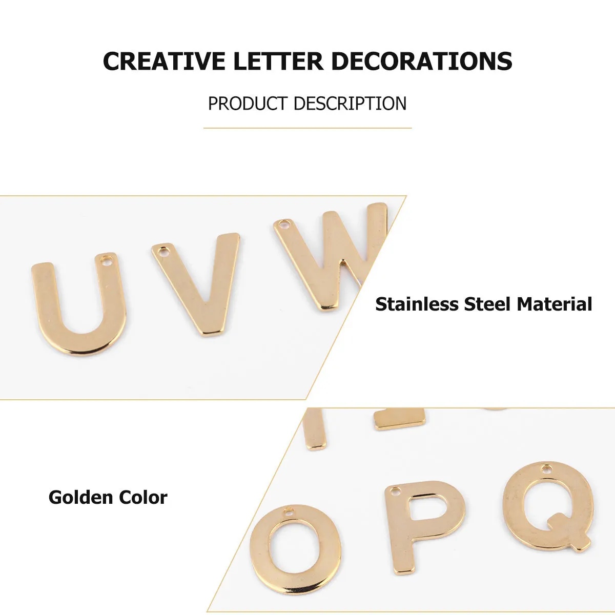 

100Pcs Stainless Steel Letter Hanging Pendants Creative DIY Ornaments Charming Jewelry Making Party Decorations