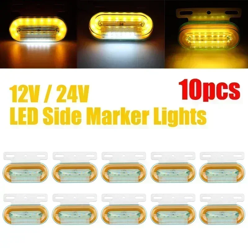 10x 12V/24V 12 LED Gelb Auto Lkw Seite Marker Lichter Externe Lichter Signal Anzeige Lampe Warnung schwanz Anhänger Licht 3 Modi
