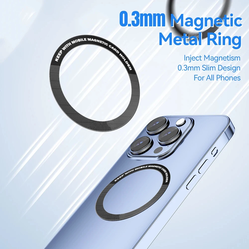 5PCS Magnetic Metal Ring for iPhone 15 14 13 12 Pro Max Plus for MagSafe Magnet for Samsung Xiaomi Wireless Charging Plate