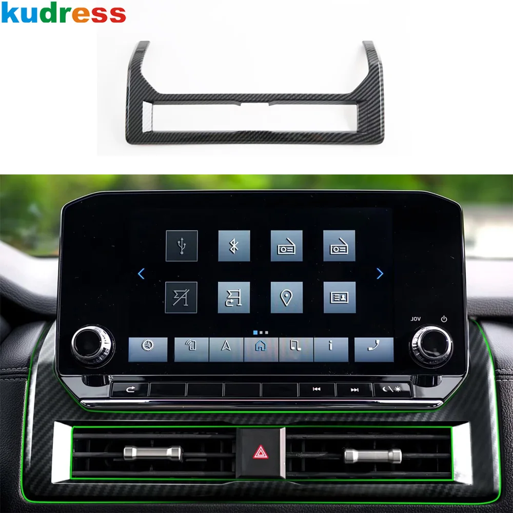 Car Center Air Condition Vent Outlet Cover Trim For Mitsubishi triton L200 2023 2024 2025 2026 Carbon Fiber Interior Accessories