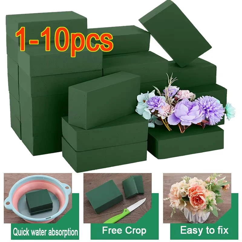 1-10PCS Sponge for Flowers Foam Block Floristic Sponge for Wedding Party Flower Arrangement Decoration Home Garden Accessories