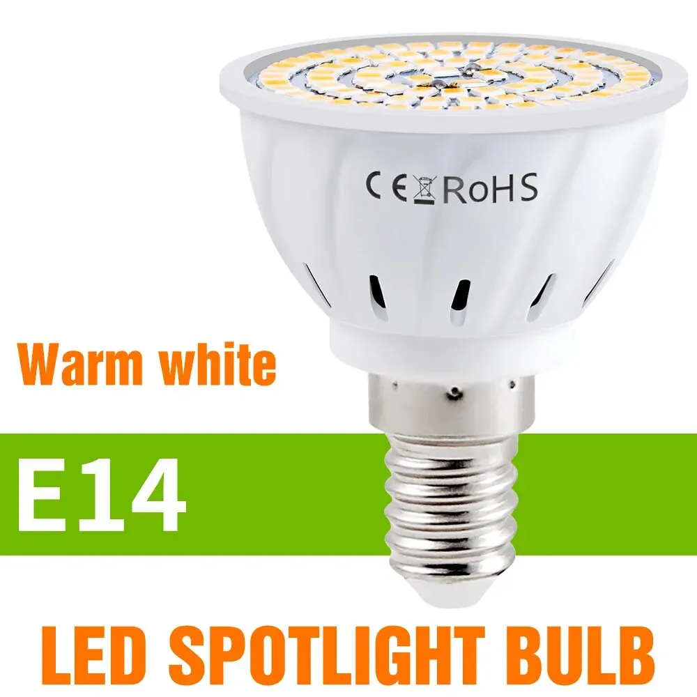 Gu10 Led Gloeilamp Mr16 Spotlight E27 Plafondlamp Ac 220V Woonkamer Gu5.3 Indoor E14 Home Slaapkamer Zachte Verlichting B22 Cool/Warm