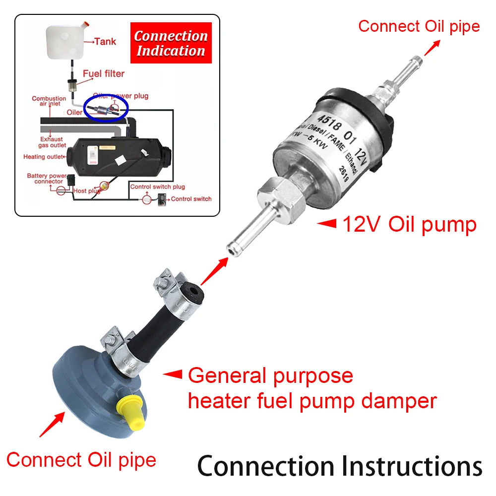 12V 22ML Car Upgrade Ultra-low Noise Heater Fuel Pump Universal for Eberspacher Car Heater Fuel Pump Air Diesel Heater Pump view 6