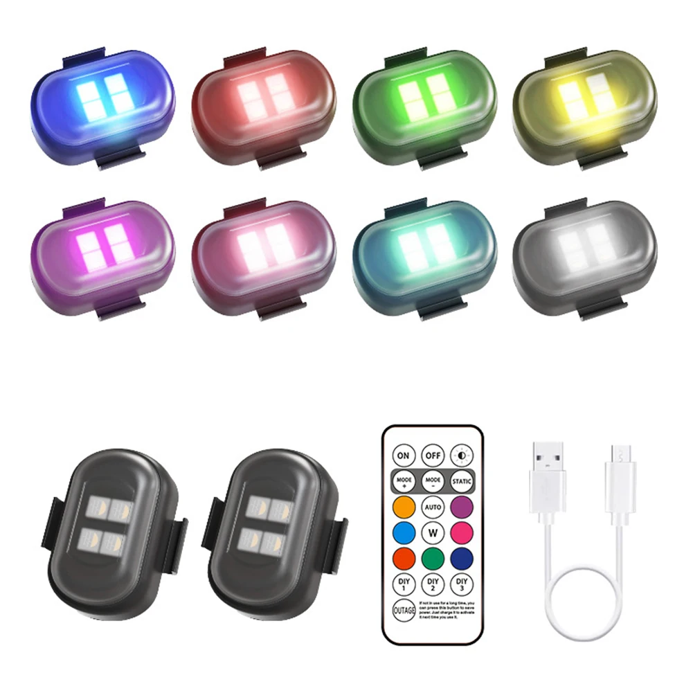 Wireless Remote LED for strobe Light for Motorcycles with Multiple Lighting Modes USB Charging Suitable for Bike and for scooter