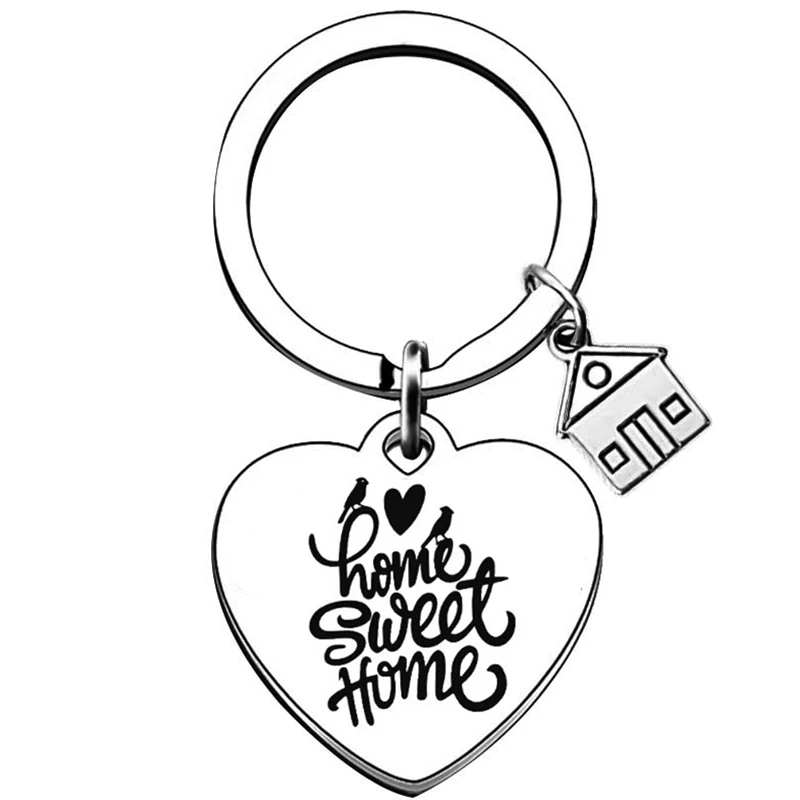 Heart House Warming Gifts New Home, Housewarming Gift key chains Homeowner First Time Home Gift keychain keyrings view 3