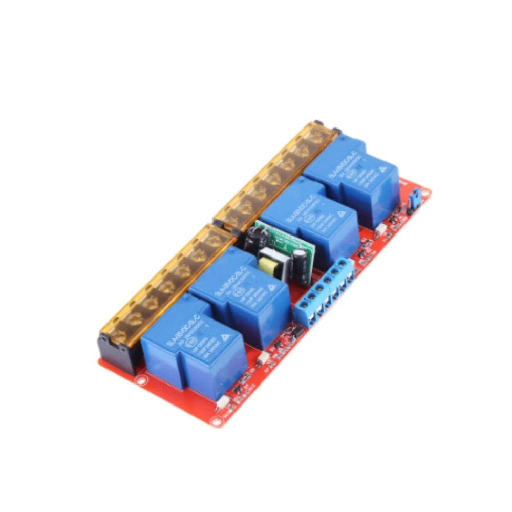 

Плата реле с управлением по высокому и низкому уровням, 4-канальный мощный релейный модуль 30А с изоляцией, питание DC5V AC110-250V