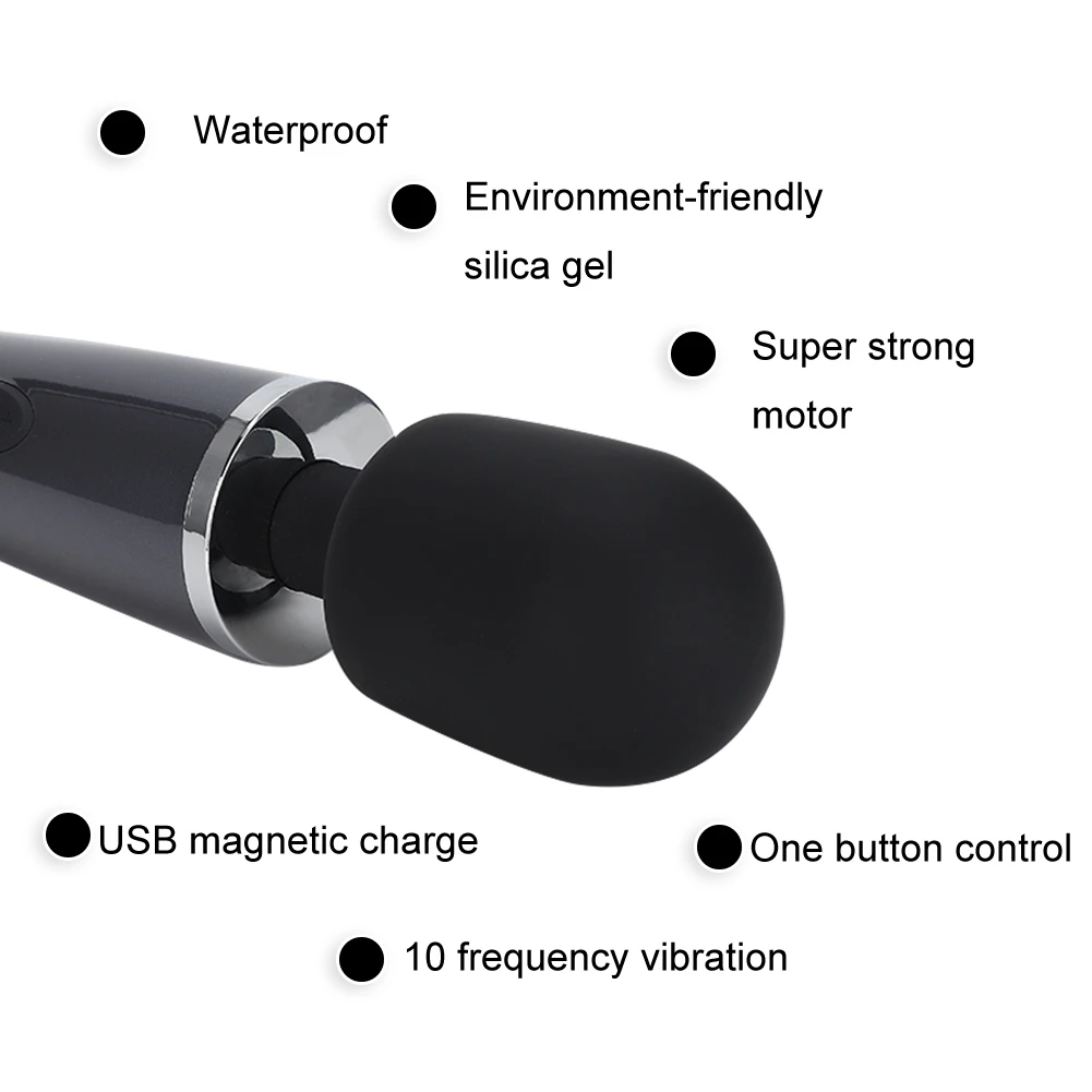 10 Frequency Vibration Massager USB Rechargeable Waterproof Mute Massager Relieve Body Pain and Stiffness Massage Tool