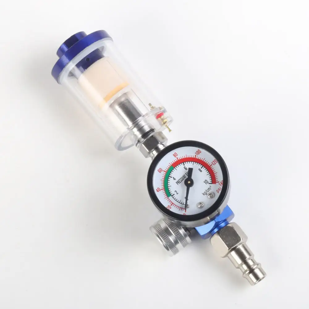 Mini Pneumatic Air Compressor Filter Oil Water Separator Spray Pressure Gauge Moisture Trap Cleaning Part