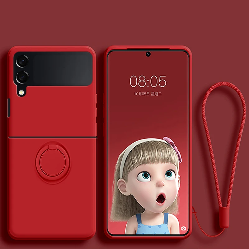 Luxuriöse Flüssigsilikon-Ringhalterung mit magnetischer Halterung für Samsung Galaxy Z Flip 3 4 5 6 7 8 Flip8 Flip7 5G Handyhülle – Detail 12