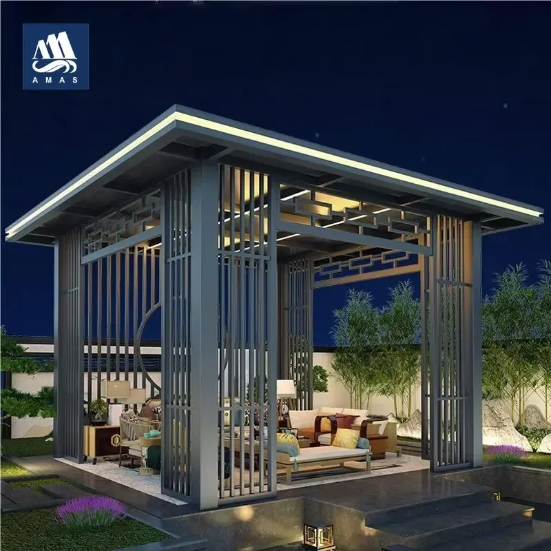 Electric Louvre Roof for Outdoor Garden Yard Aluminum Remote Control Motorized Waterproof Luxury Gazebo Pergola Garden