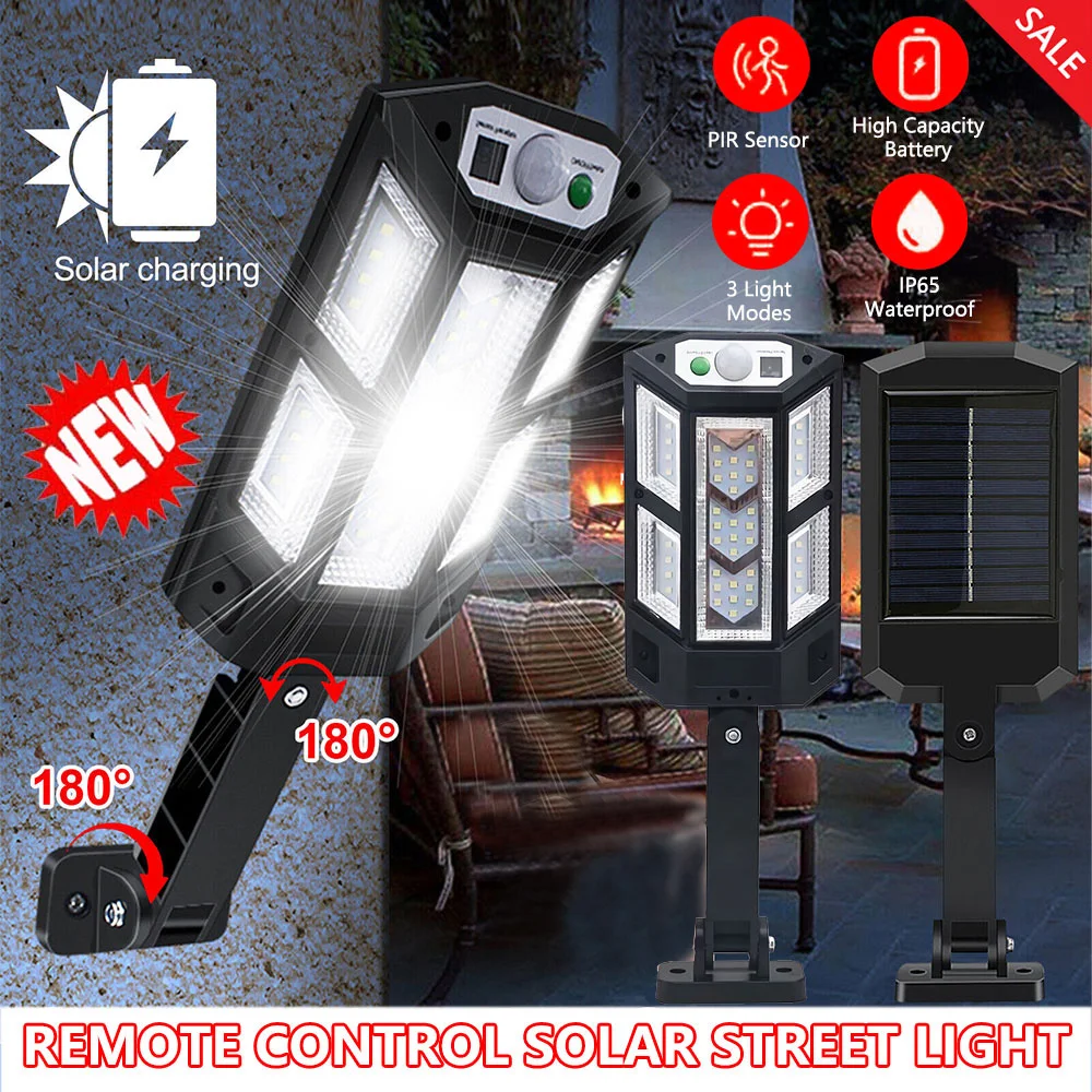 

Outdoor Street Light COB Solar Charging Wall Human Sensing Courtyard Home Wall Lighting Remote Control Integrated Street Light