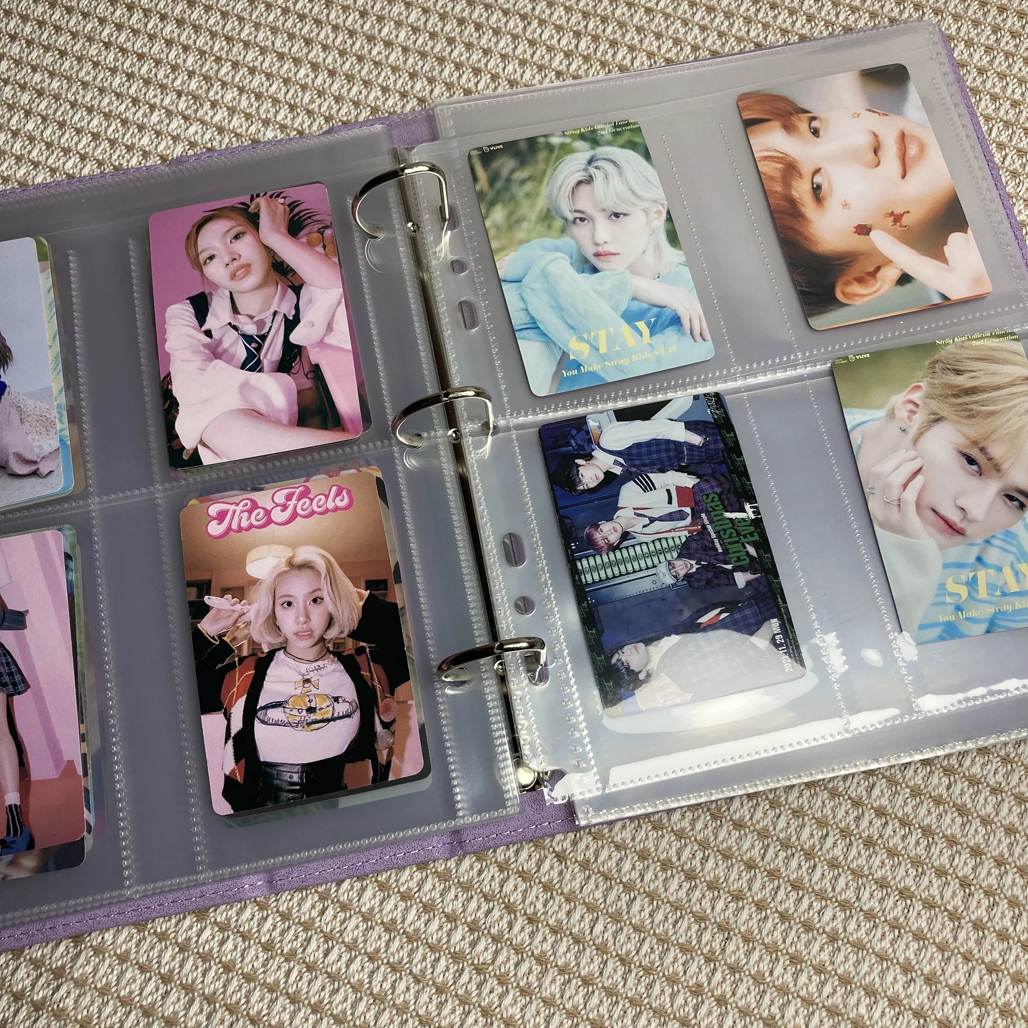 A5 3 Ring Photocard Binder Glitter with Magnetic Button Ins Photo Album Kpop Card Binder 1 2 4 Pocket Sleeves 4×6 10×15 PVC Free