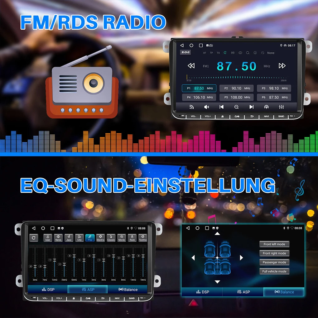 Car Entertainment With Car Stereo Radio Android Auto USB CAR / Android Auto RDS Wi-Fi Touchscreen 1+16G