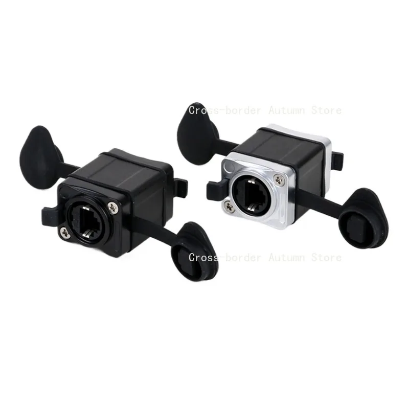 RJ45 Cable Coupler Waterproof Network Double Pass Connector for Audio Cable Extension