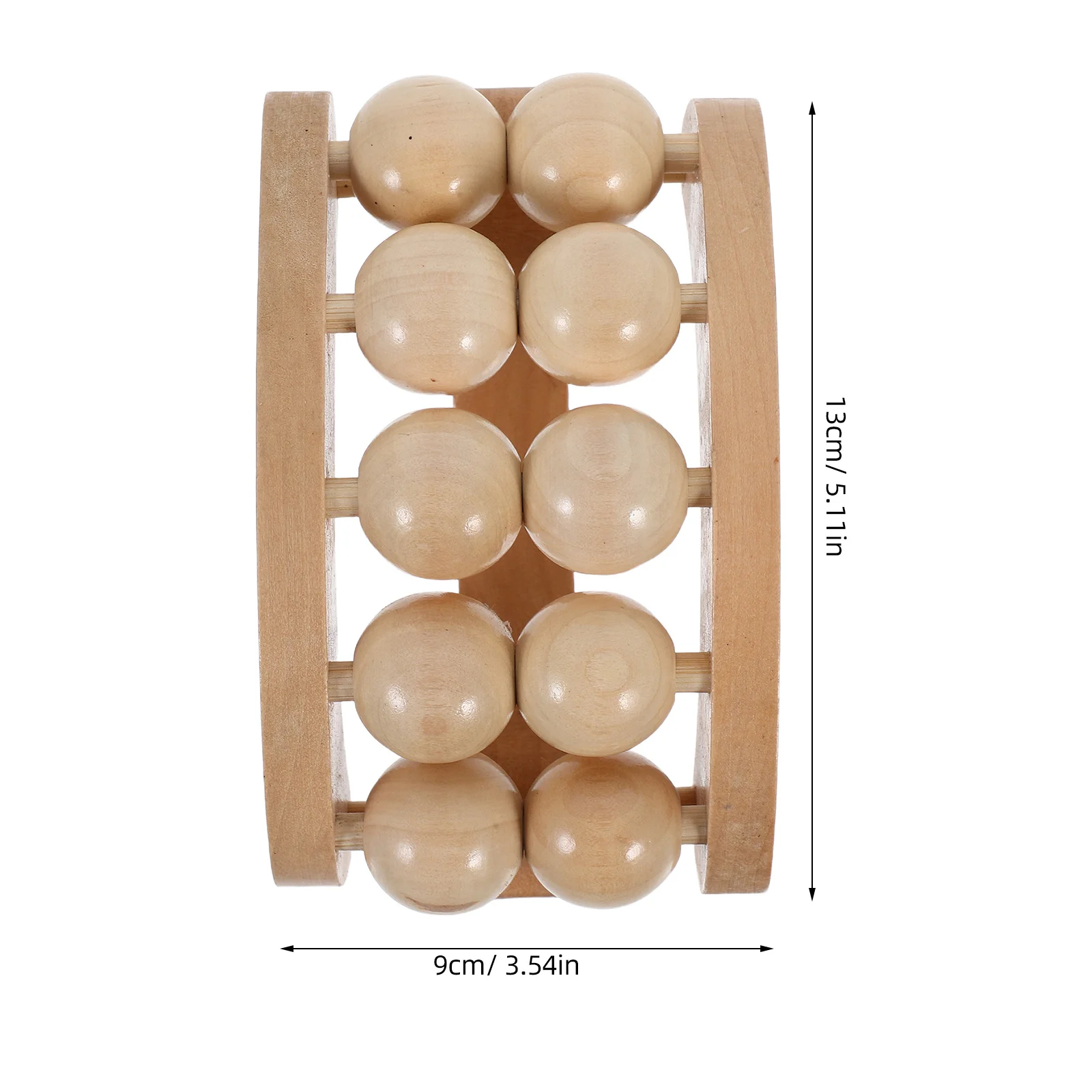 10-Perlen-Rückenmassagegerät aus Holz mit zwei Reihen, ergonomischer Handroller zur Entspannung von Akupunkt und Stressabbau jederzeit und überall