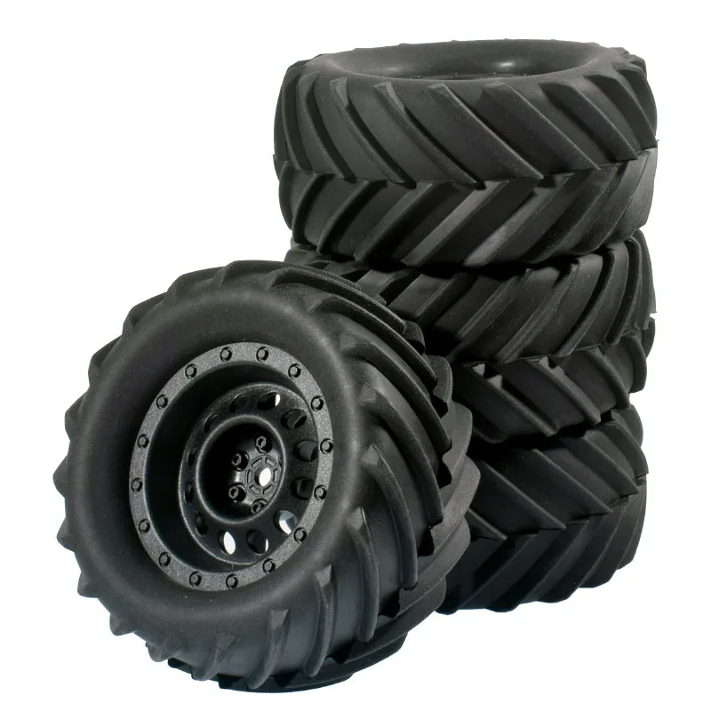 RC Auto 4 Stück 90 mm Monster Truck Buggy Reifen Rad 12 mm Sechskant für Trxs E-Revo 1/16 MJX 16207 16208 SCY 16101 HBX Upgrade-Teile