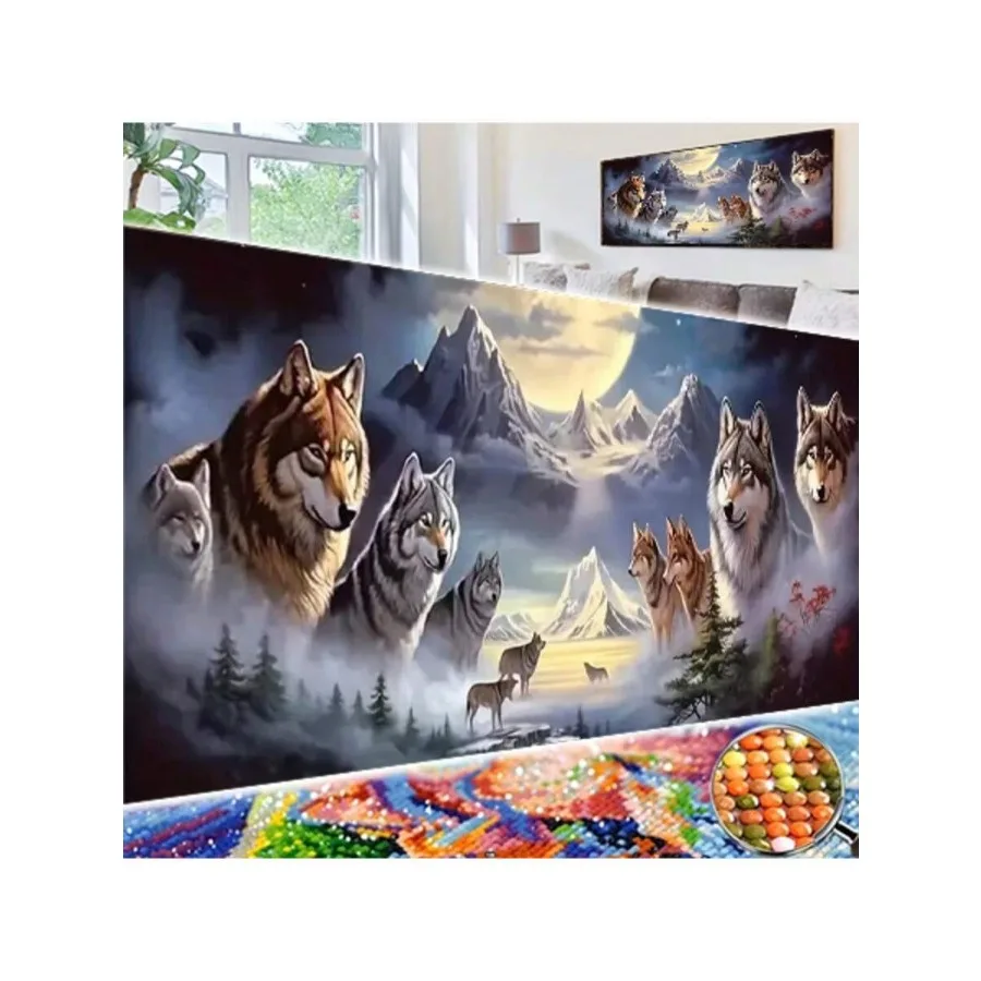 

Extra Large 5D Diamond Painting Kit Wolf Diamond Painting Full Artificial Diamond Art Embroidery Cross Stitch Painting Diamond
